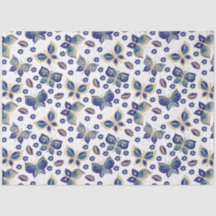 大型の青のシームレスな蝶のパターンの切り離し