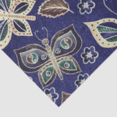 大型の青のシームレスな蝶のパターンの切り離し 薄葉紙 (詳細)