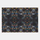 大型の黒猫モザイクのステンドグラス ラッピングペーパーシート (正面2)