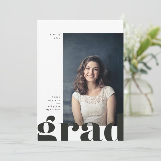 大型はっきりした卒業発表 案内状 (スタンド正面)