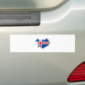 大型アイスランドの旗の地図 バンパーステッカー (車上)