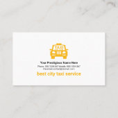 大型イエロータクシーMotifチェックボックスドライバー 名刺 (裏面)