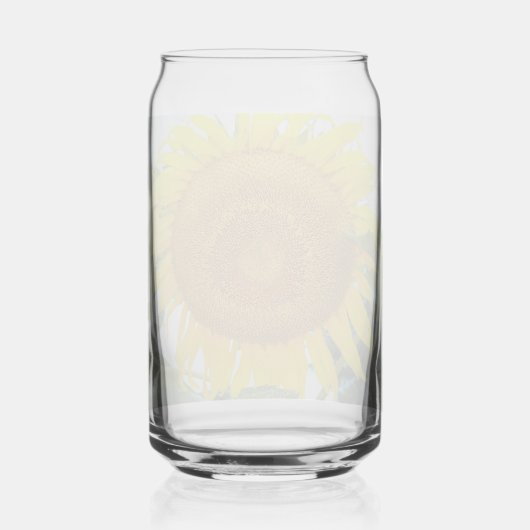 大型イエローヒマワリ開花フローラ ガラス缶 (裏面)