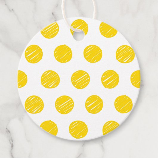 大型イエロー水玉模様ピックボールスポーツ フェイバータグ (正面)