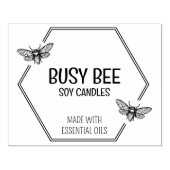 大型エレガントハニカムビーロゴ ラバースタンプ (インプリント)