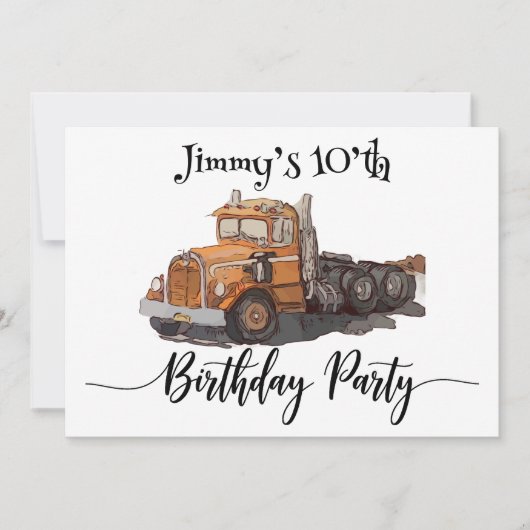 大型オレンジセミトラック 招待状 (正面)