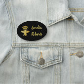 大型カスタムクイーンビー金ゴールドブラックバッジ磁気 名札 (インサイチュ)