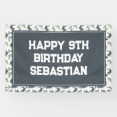 大型カスタムサメ背景バナー 横断幕 (横)