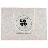 大型カスタムロゴオパールグリッター紙買い物袋 ラージペーパーバッグ (裏面)