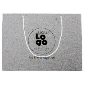 大型カスタムロゴ再生グレー紙ショッピングバッグ ラージペーパーバッグ (正面)