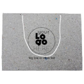 大型カスタムロゴ再生グレー紙ショッピングバッグ ラージペーパーバッグ (裏面)