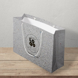 大型カスタムロゴ再生グレー紙ショッピングバッグ ラージペーパーバッグ