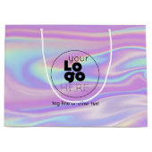 大型カスタムロゴ虹色紙ショッピングバッグ ラージペーパーバッグ (正面)