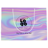 大型カスタムロゴ虹色紙ショッピングバッグ ラージペーパーバッグ (裏面)