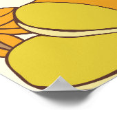 大型カラフル手描きフローラヴィンテージ海 ポスター (角)