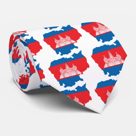 大型カンボジアの旗の地図 ネクタイ (ロール)