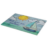 大型ガラスチョッピングボード流木ビーチデザイン カッティングボード (角)