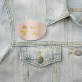 大型クイーンビーバラグリッターピンクバッジ磁気 名札 (インサイチュ)