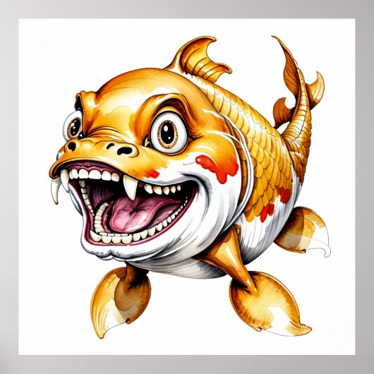 大型コイカープ – アーカイバルアートプリント ポスター (正面)