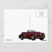 大型コンバーチブルクラシックカー ポストカード (裏面)