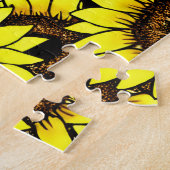 大型ゴールデンイエローサンフラワーズジグソーパズル ジグソーパズル (側面)