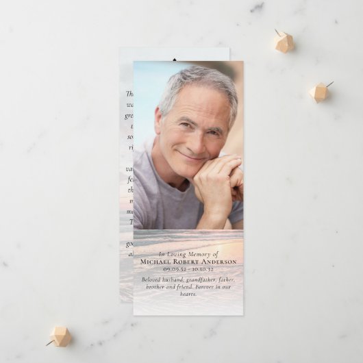 大型サンセット写真記念祈りの言葉カード 案内状 (正面/裏面インサイチュ)