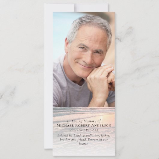 大型サンセット写真記念祈りの言葉カード 案内状 (正面)