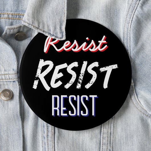 大型ジャンボサイズのレジスト | アンチトランプの抗議 缶バッジ (インサイチュ)