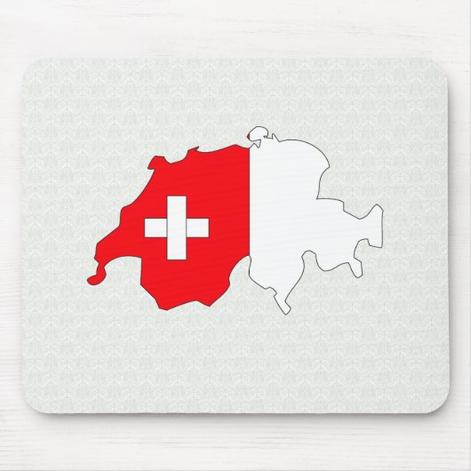 大型スイス連邦共和国の旗の地図 マウスパッド (正面)