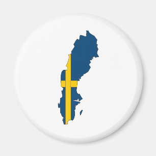 大型スウェーデンの旗の地図 マグネット