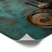 大型スチームパンク時計の内部機能 ポスター (角)