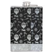 大型スチームパンク銀亜鉛バルーン名前をカスタムする フラスク (裏面)