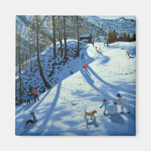 大型スノーボールツェルマット マグネット (正面)