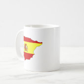 大型スペインの旗の地図 コーヒーマグカップ (正面左)