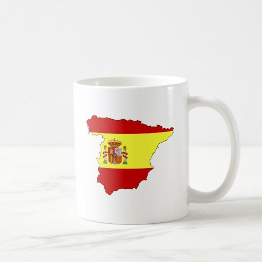 大型スペインの旗の地図 コーヒーマグカップ (右)