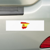 大型スペインの旗の地図 バンパーステッカー (車上)