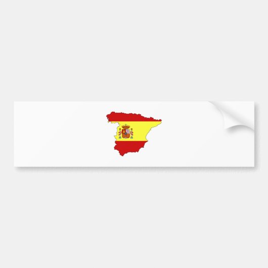大型スペインの旗の地図 バンパーステッカー (正面)