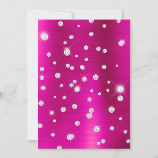 大型ダイヤモンド紙吹雪ホットピンクグラデーションフォイル セーブザデート (裏面)