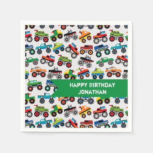 大型トラックパターン スタンダードカクテルナプキン (正面)