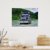 大型トラック高速道路運転輸送アートポスター ポスター (キッチン)