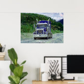 大型トラック高速道路運転輸送アートポスター ポスター (ホームオフィス)