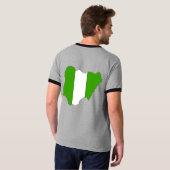 大型ナイジェリアの旗の地図 Tシャツ (裏面フル)