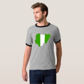 大型ナイジェリアの旗の地図 Tシャツ (正面フル)
