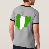 大型ナイジェリアの旗の地図 Tシャツ (裏面)