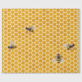 大型ハニーハニカムミツバチ巣幾何六角 ラッピングペーパー (フラット)