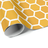 大型ハニーハニカムミツバチ巣幾何六角 ラッピングペーパー (ロールコーナー)