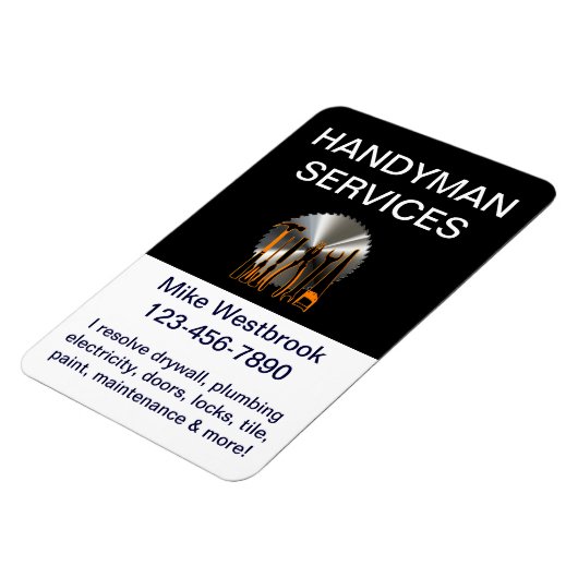 大型ハンディマン・ビジネス・マグネット マグネット (左側)