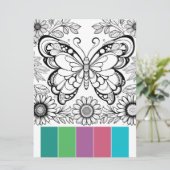 大型バタフライカラーリングカードくつろぎツール 招待状 (スタンド正面)
