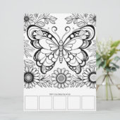 大型バタフライカラーリングカードくつろぎツール 招待状 (スタンド正面)