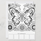 大型バタフライカラーリングカードくつろぎツール 招待状 (正面)